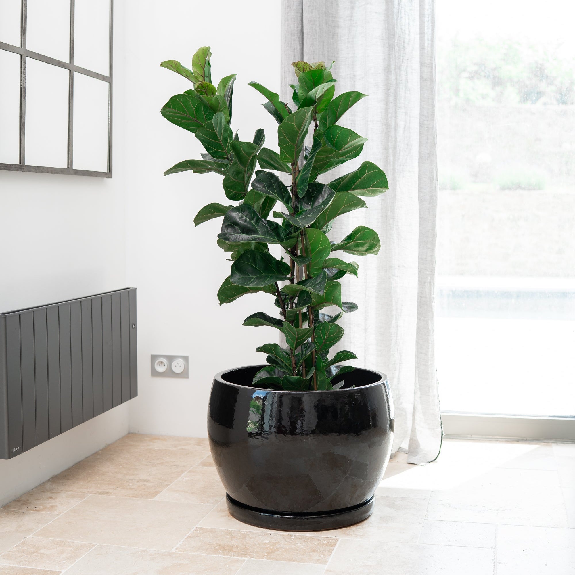 Doniczka ceramiczna Romulus - Czarna