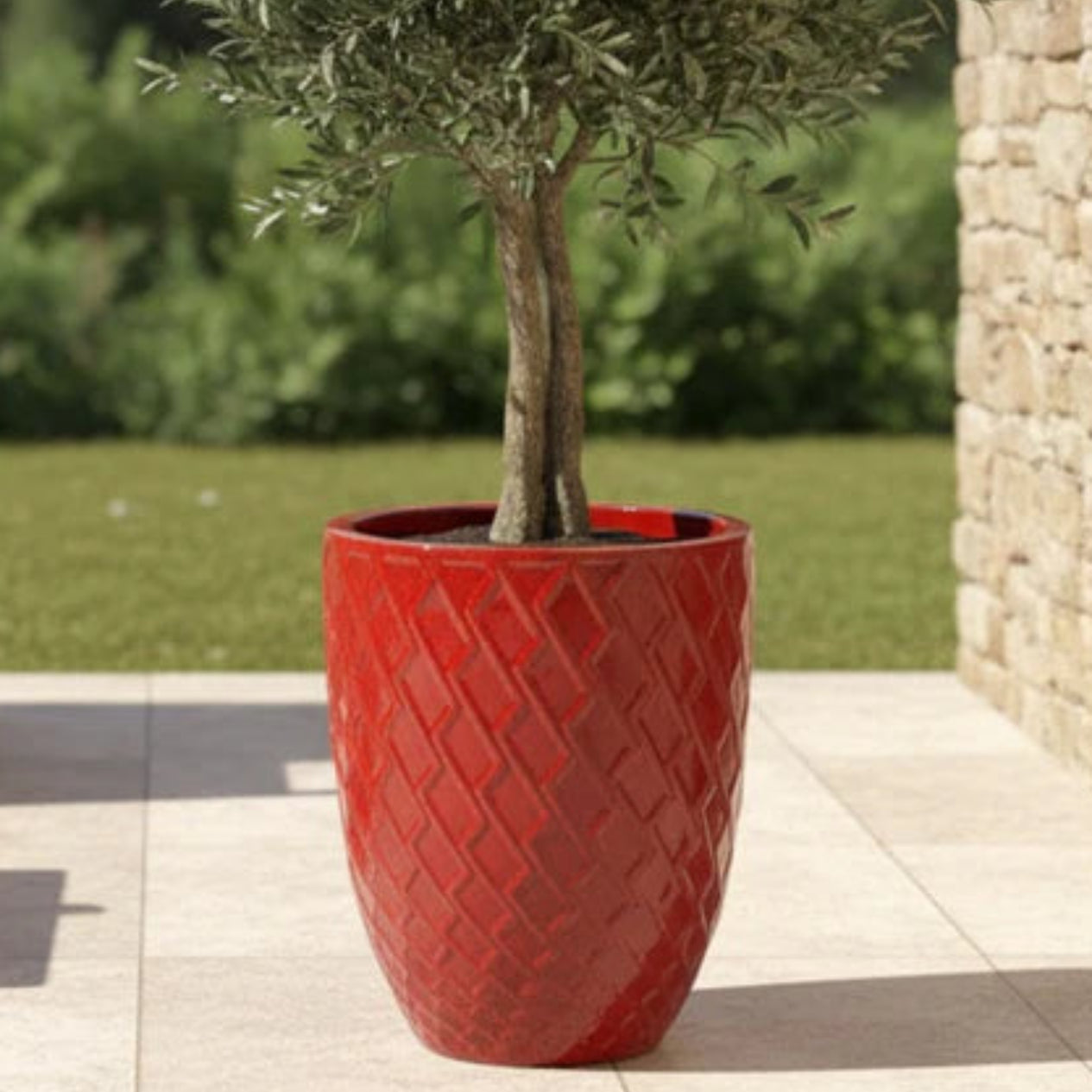 Doniczka ceramiczna Zeus - Imperialna czerwień