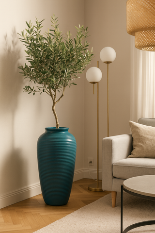 Mrazuvzorný Keramicky květináč Archimede - Ocelově modrá