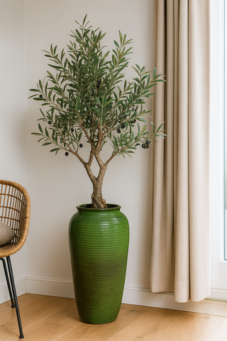 Mrazuvzorný Keramicky květináč Archimede - Tropická zelená