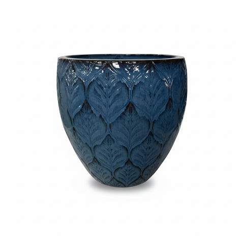 Keramický květináč Artemis Anticky modrý – ručně vyráběný glazovaný květináč z terakoty