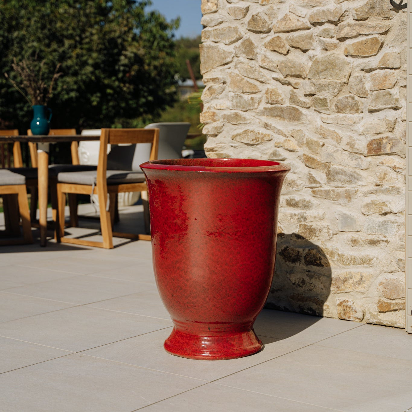 Ceramiczna doniczka Arthur - Tropikalna czerwień - Provencelia.cz