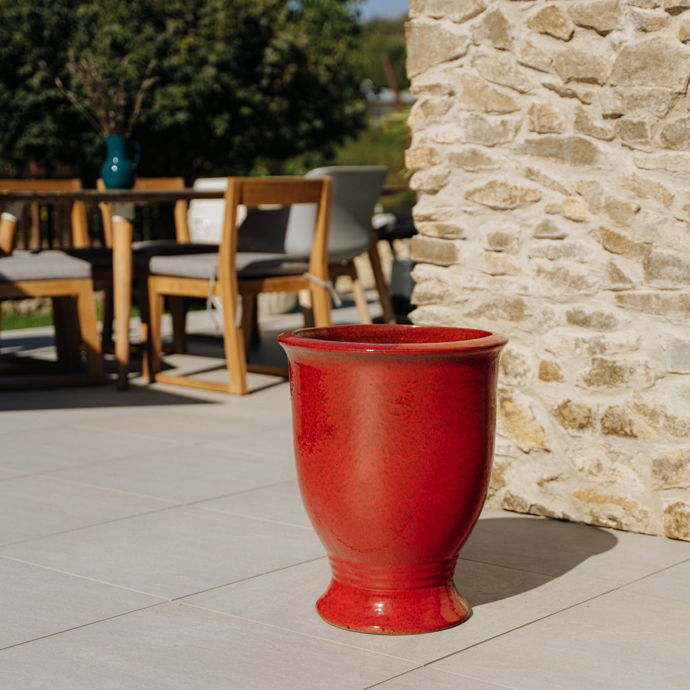 Ceramiczna doniczka Arthur - Tropikalna czerwień - Provencelia.cz