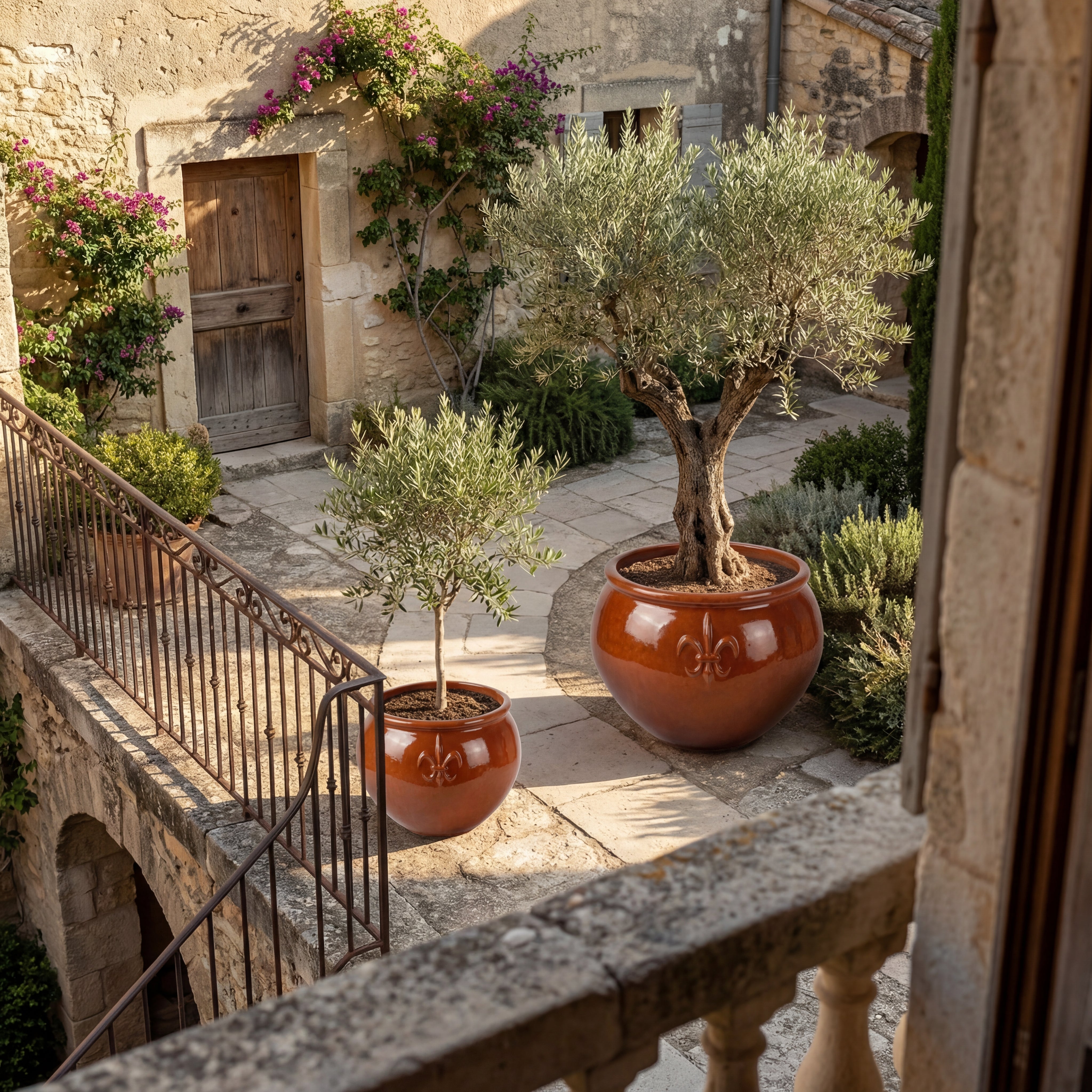 Doniczka ceramiczna Clovis - pomarańczowa jesień