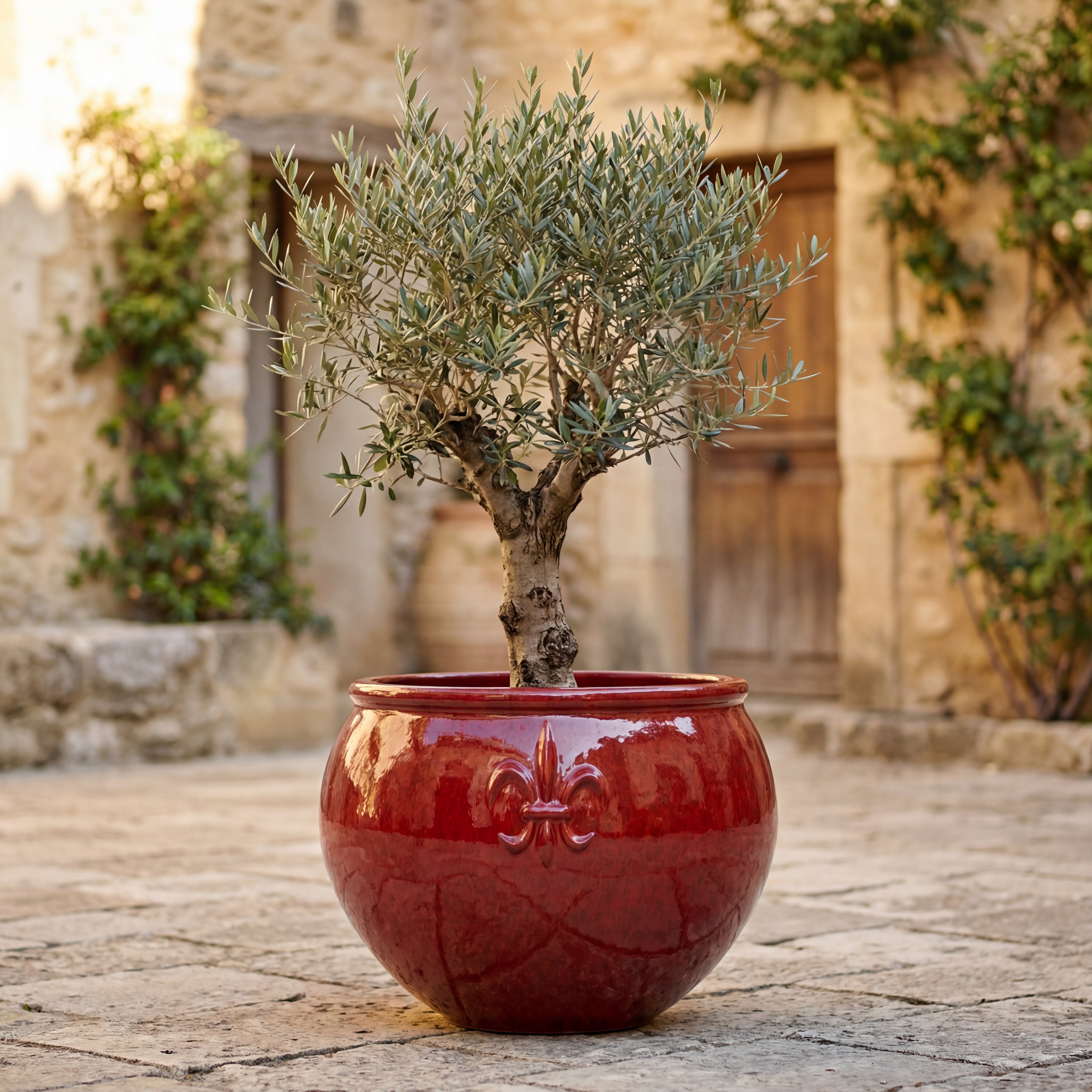 Doniczka ceramiczna Clovis - Tropikalna zieleń