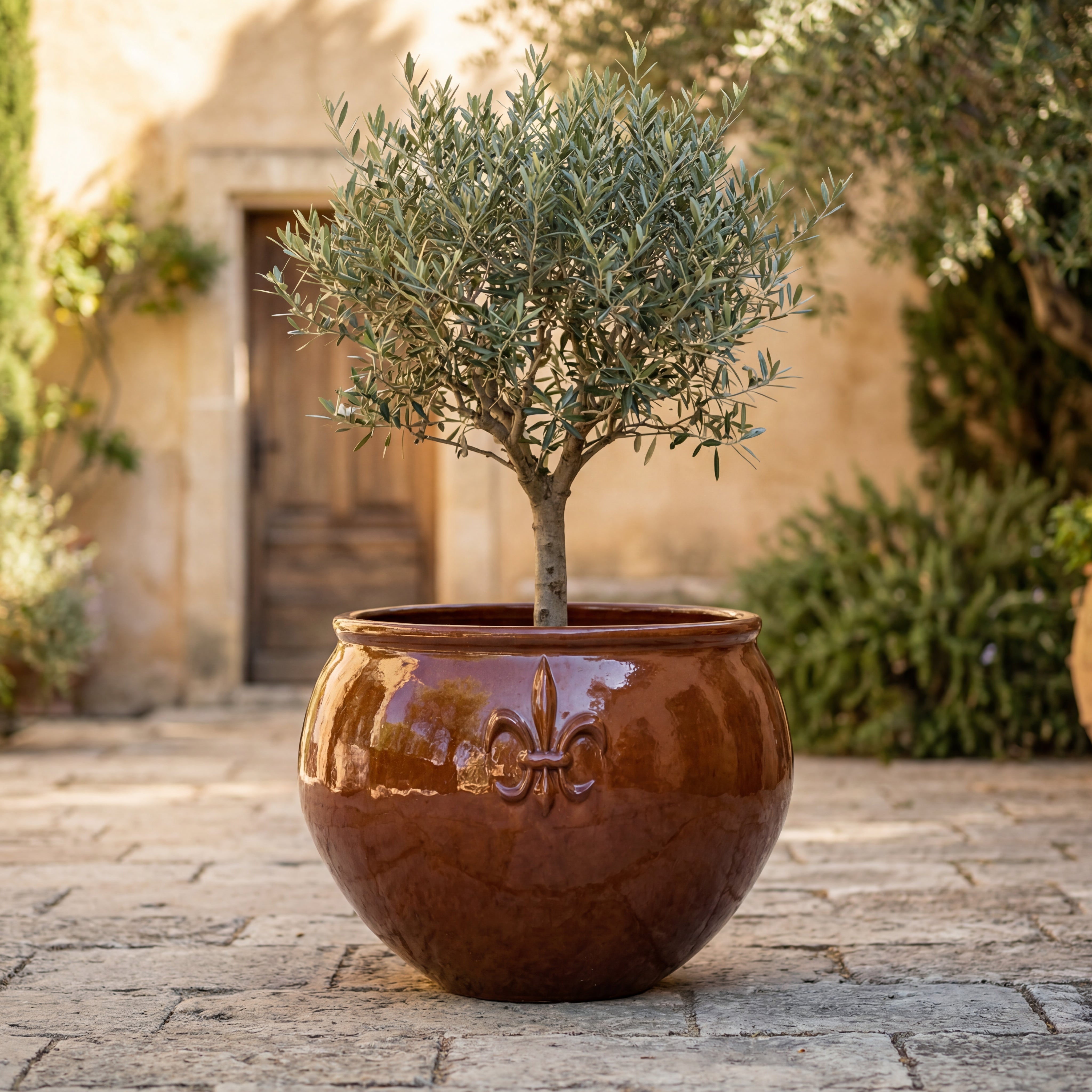 Doniczka ceramiczna Clovis - pomarańczowa jesień