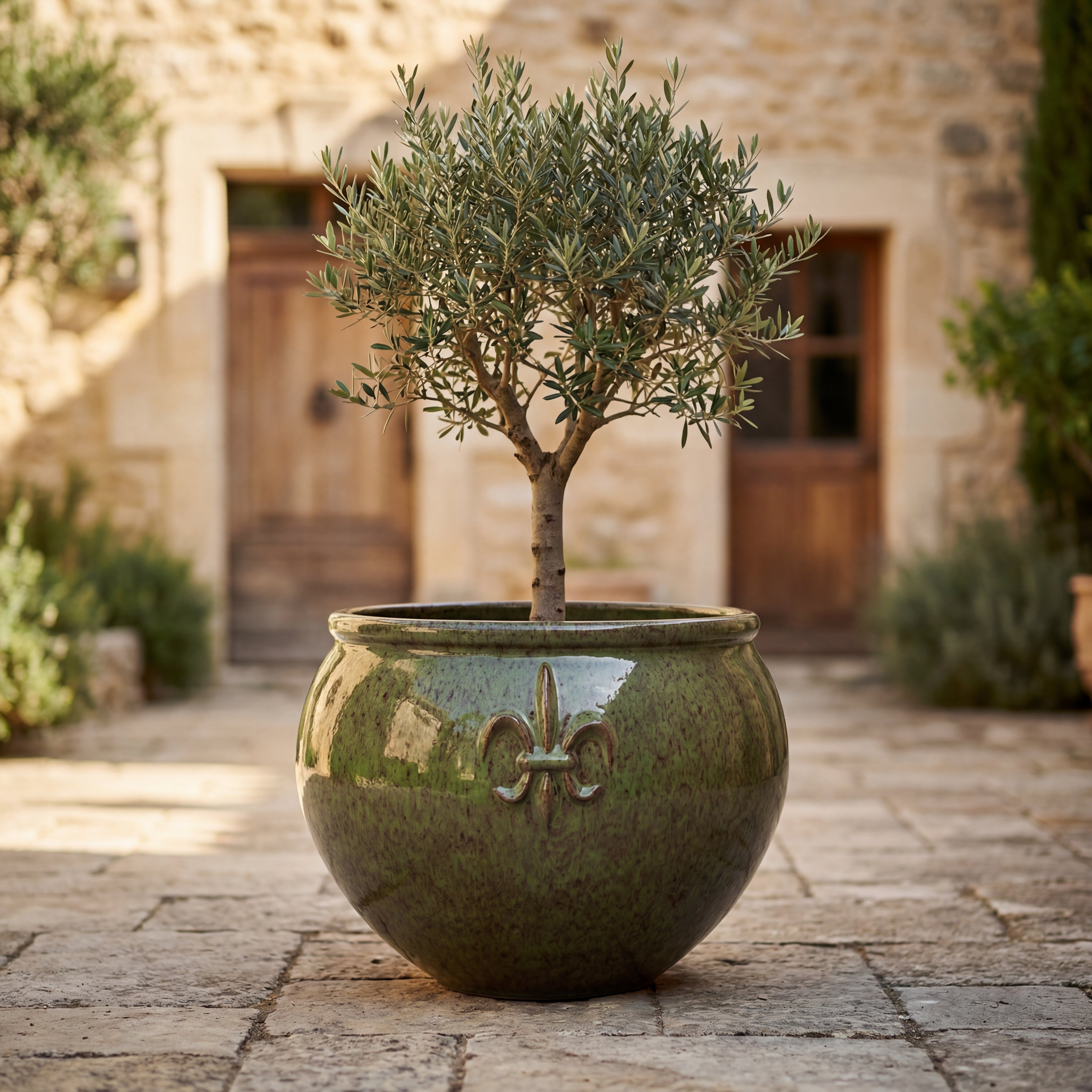 Doniczka ceramiczna Clovis - Tropická zelená