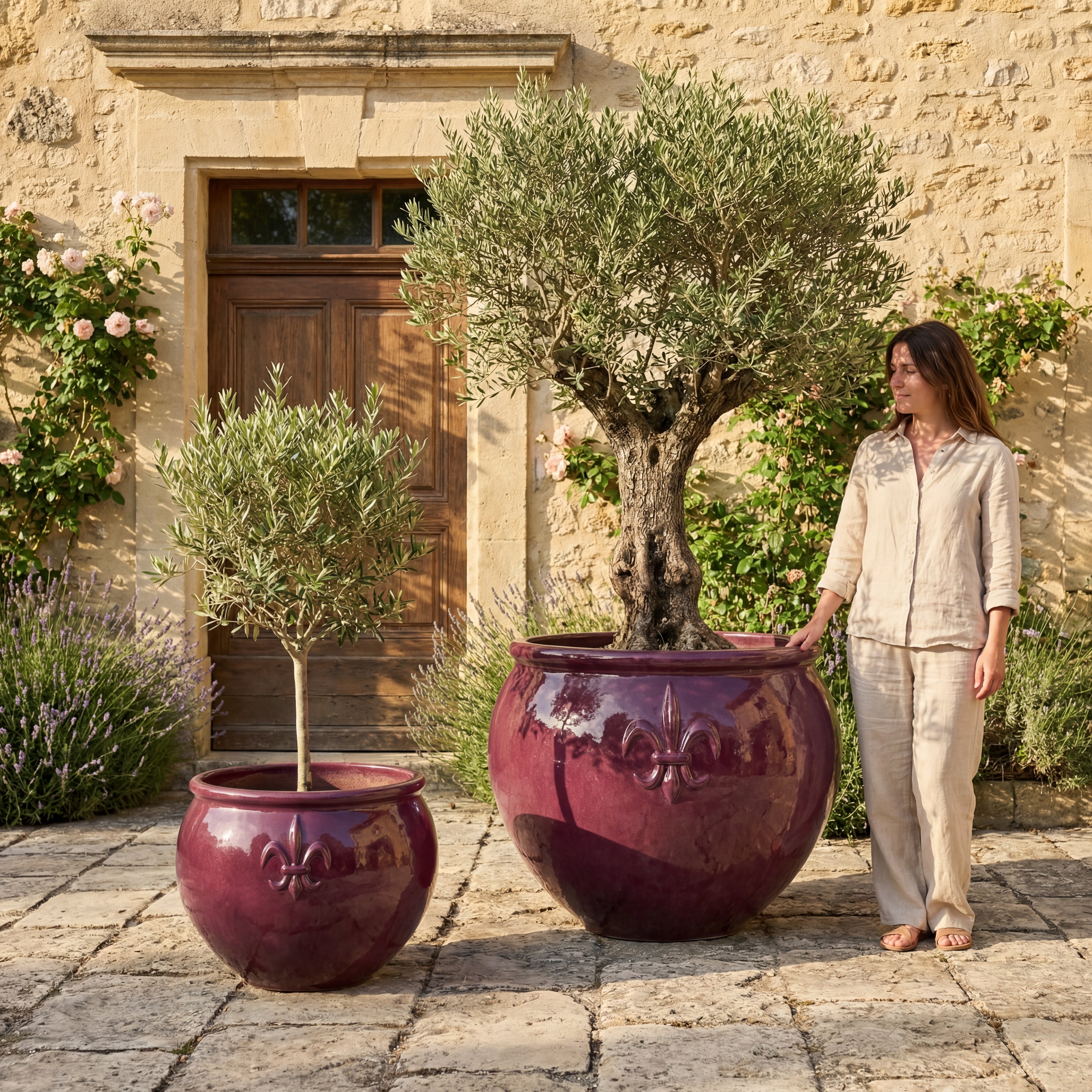 Doniczka ceramiczna Clovis - FIOLETOWA