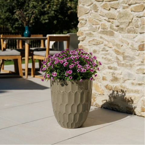 Doniczka ceramiczna Daudet, szczotkowany brąz – ręcznie robiona szkliwiona doniczka z terakoty