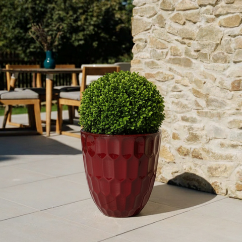 Doniczka ceramiczna Daudet Imperial Red – ręcznie robiona, szkliwiona doniczka z terakoty