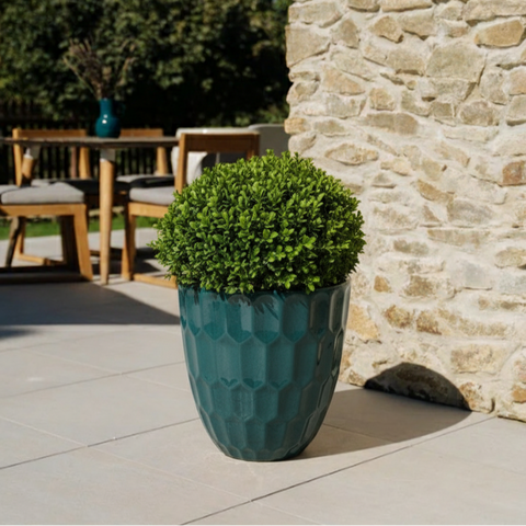 Doniczka ceramiczna Daudet Petrol Blue – ręcznie robiona, szkliwiona doniczka z terakoty