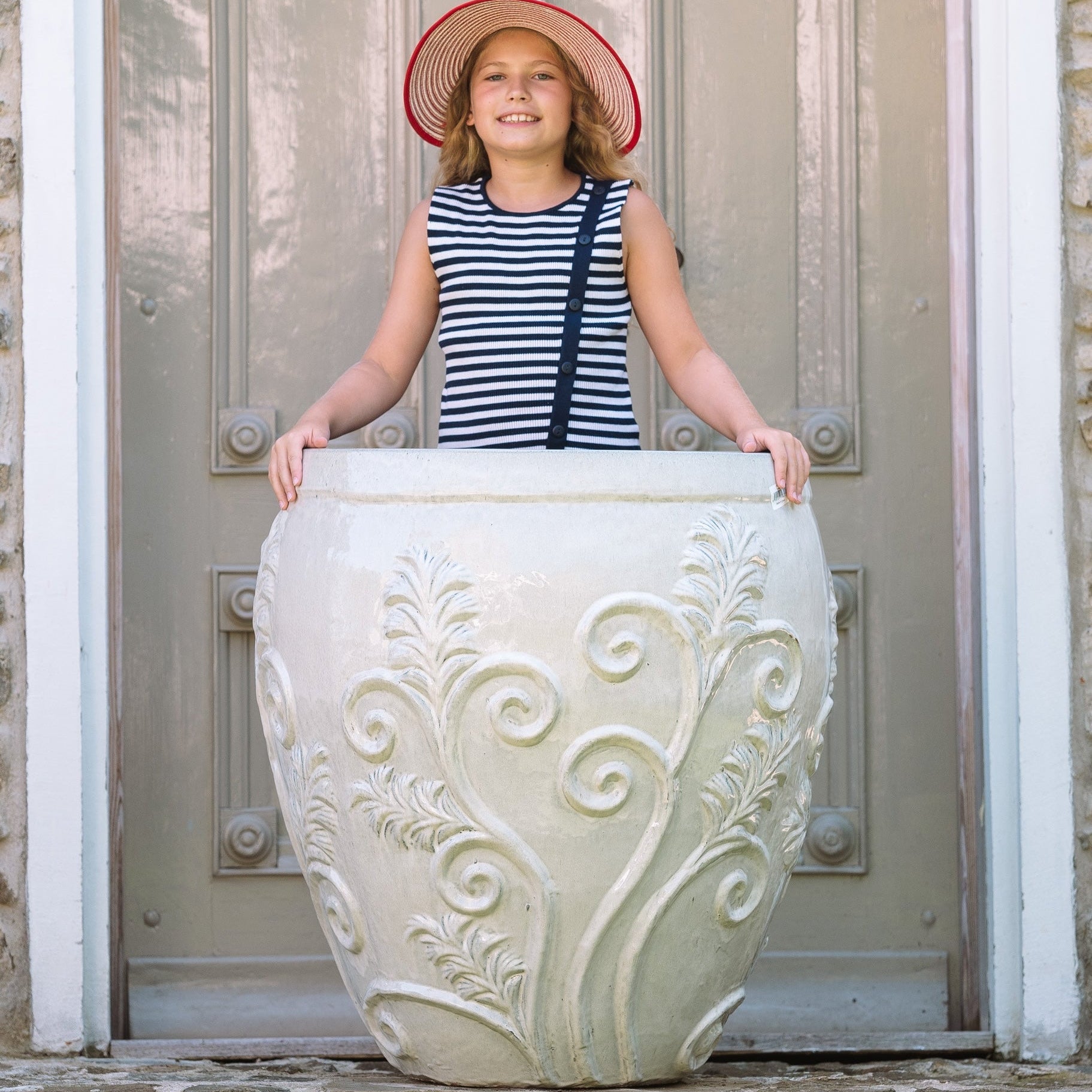 Doniczka ceramiczna Gaia - kremowa