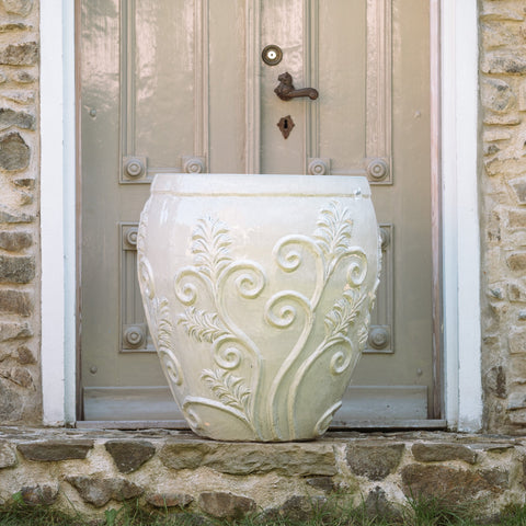 Doniczka ceramiczna Gaia - kremowa