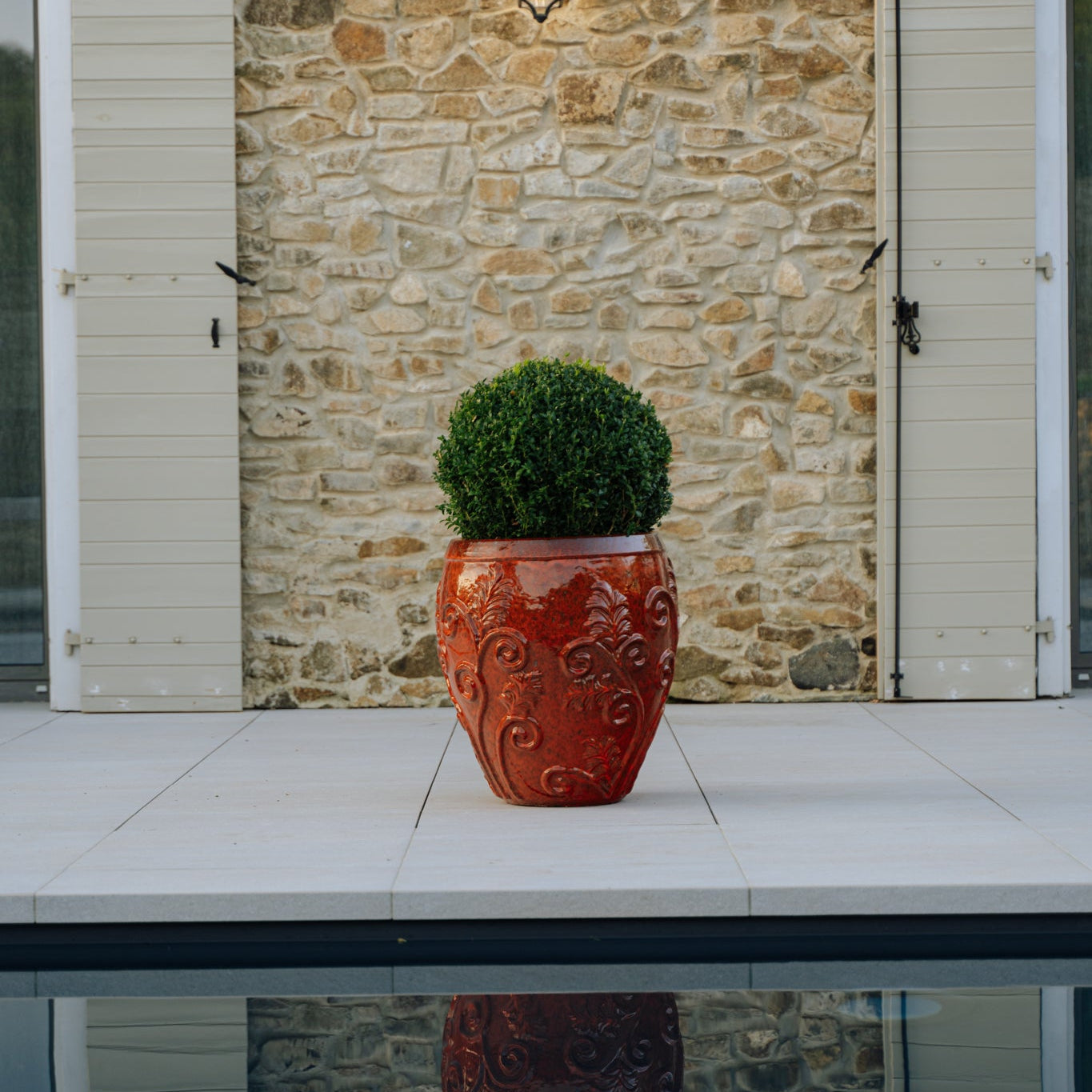 Ceramiczna doniczka Gaia - Jesienna pomarańcza - Provencelia.cz