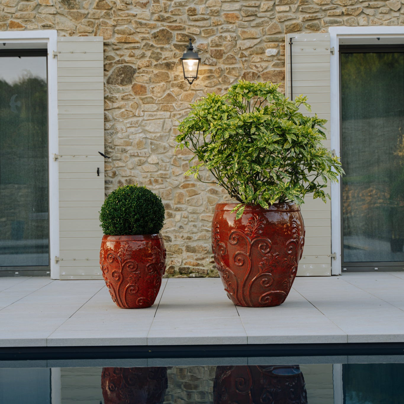 Ceramiczna doniczka Gaia - Jesienna pomarańcza - Provencelia.cz