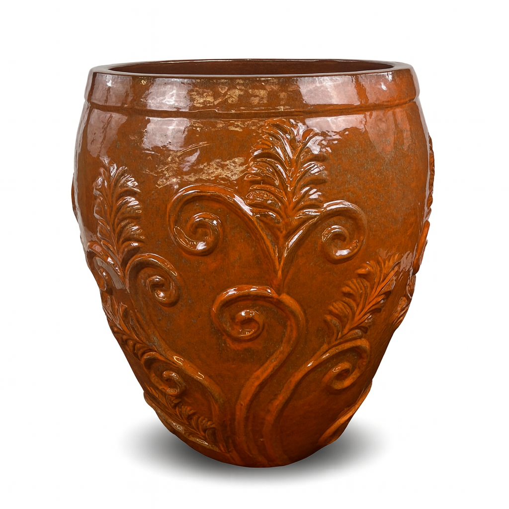 Ceramiczna doniczka Gaia - Jesienna Pomarańcza