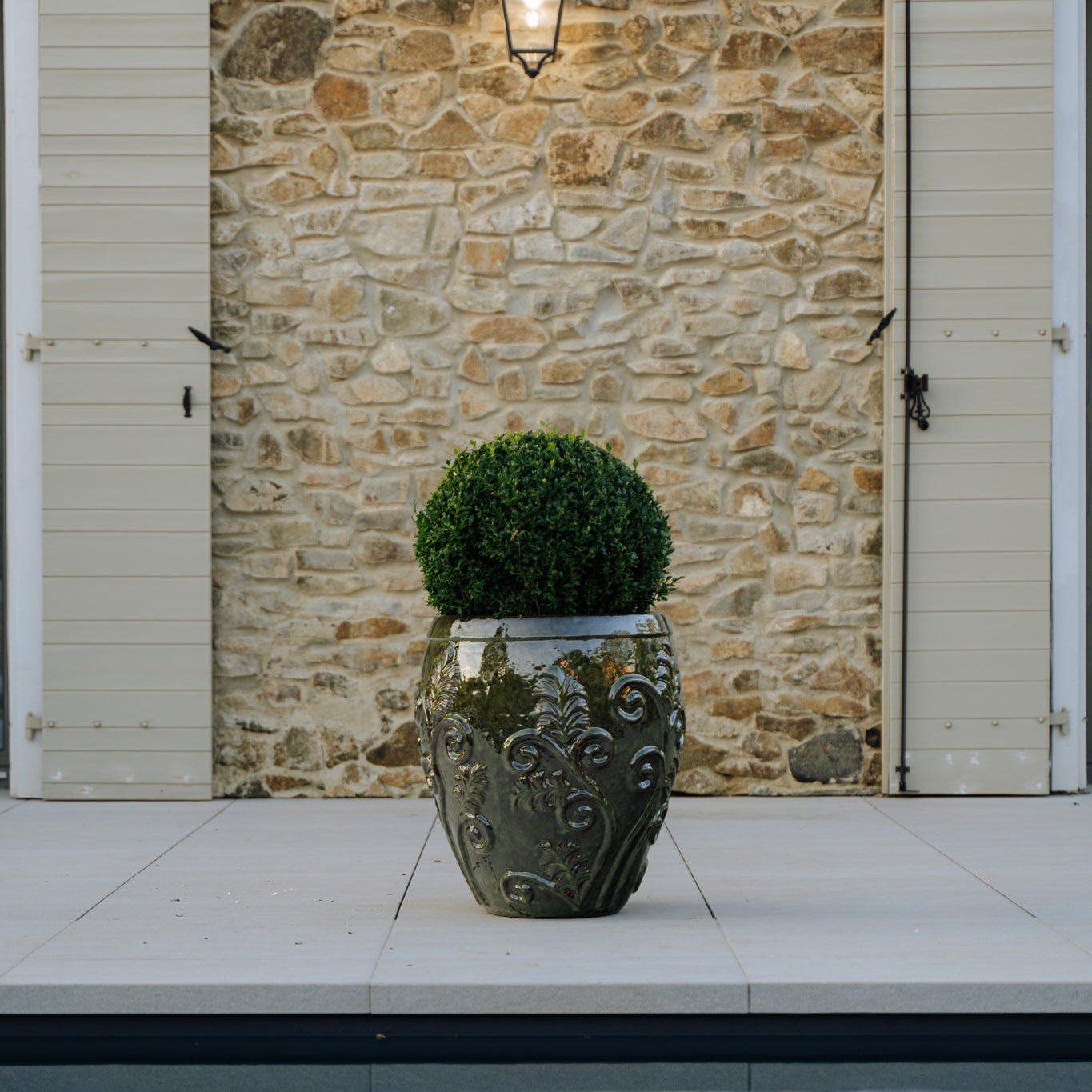 Ceramiczna doniczka Gaia - Tropikalna zieleń - Provencelia.cz