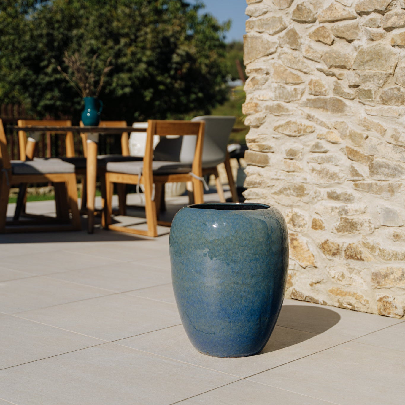 Ceramiczna doniczka Galiee - Morski błękit - Provencelia.cz