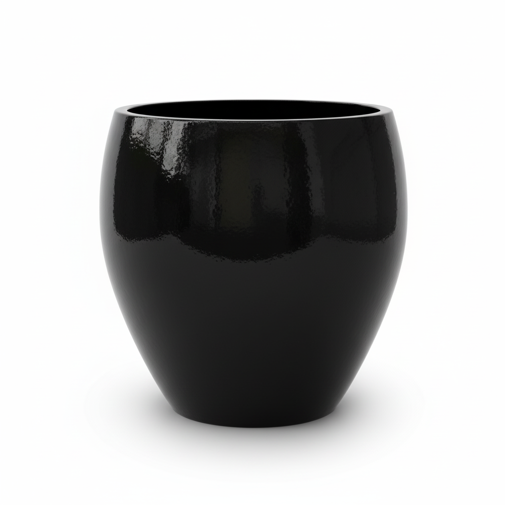 Doniczka ceramiczna LAFONTAINE - Czarna