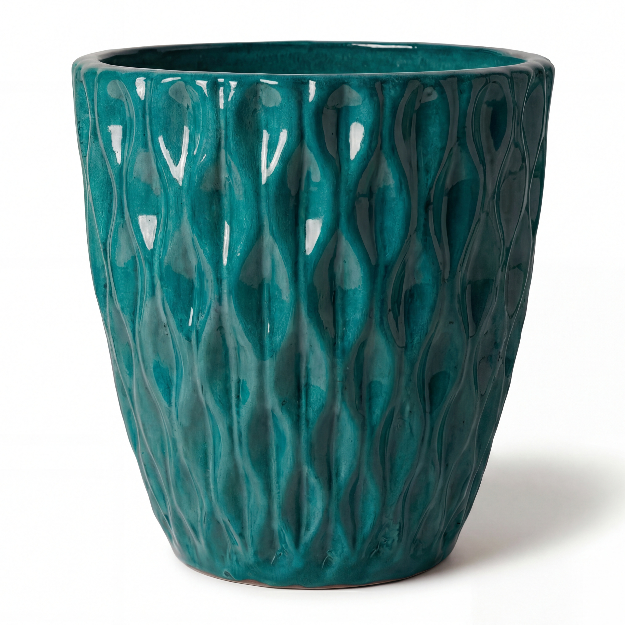 Keramický květináč Monet Petrolejově modrý – ručně vyráběný glazovaný květináč z terakoty