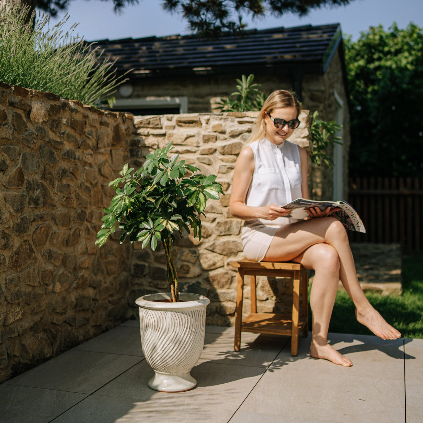 Doniczka MORGANE — szkliwiona, mrozoodporna do −25 °C | Provencelia