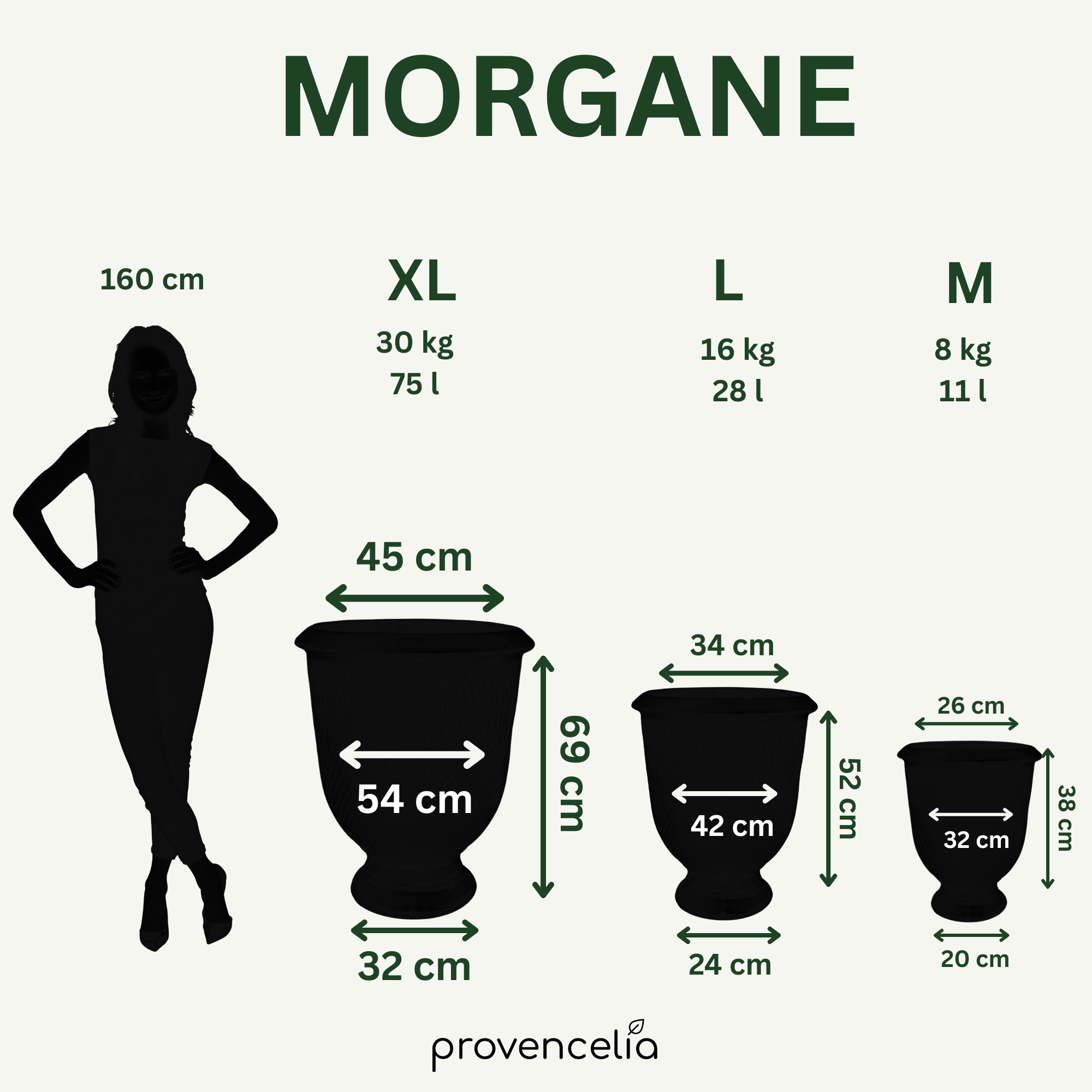 Ceramiczna doniczka MORGANE — XXL, ręcznie wykonywana | Provencelia