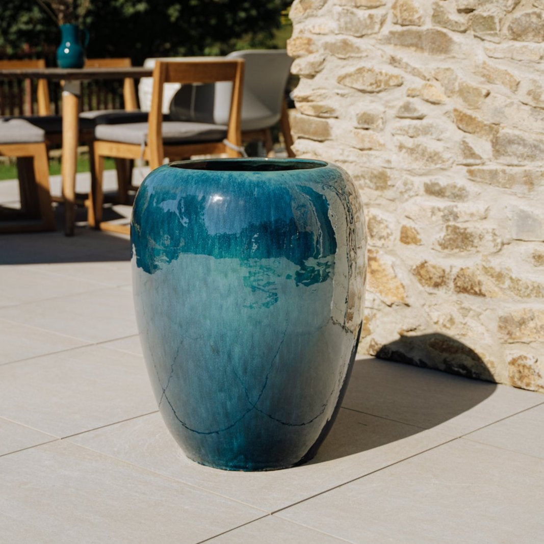 Ceramic flower pot Galiee - Turquoise - Provencelia.cz