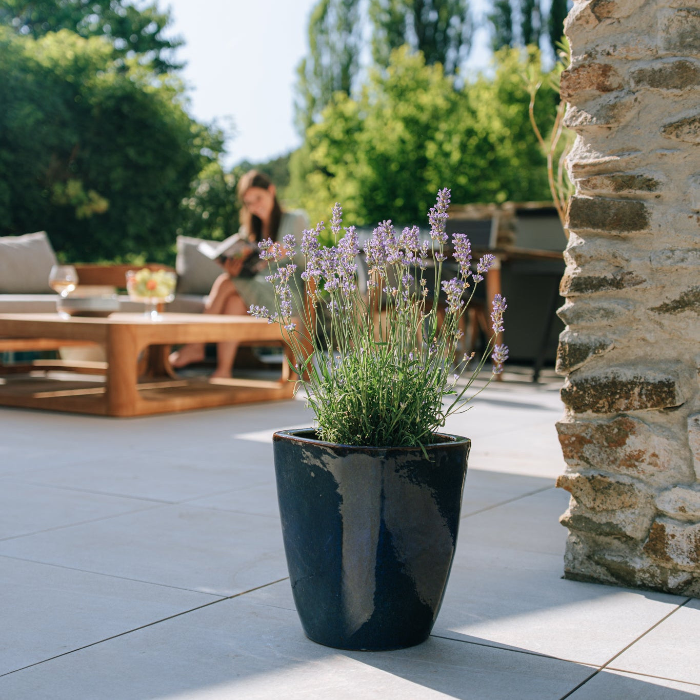 Keramický květináč VAUBAN - Mořsky modrá