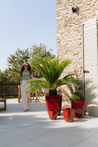 Doniczka ceramiczna VAUBAN - Tropikalna czerwień