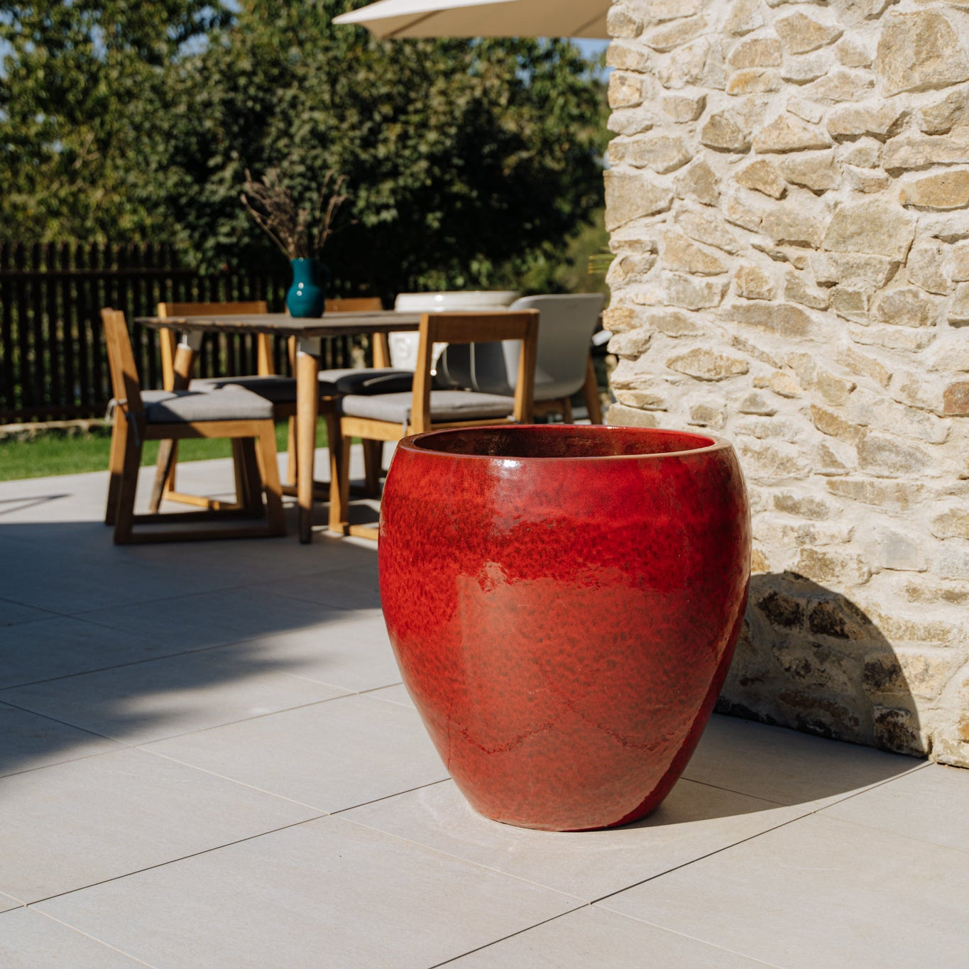 Doniczka ceramiczna LAFONTAINE - Topical czerwona