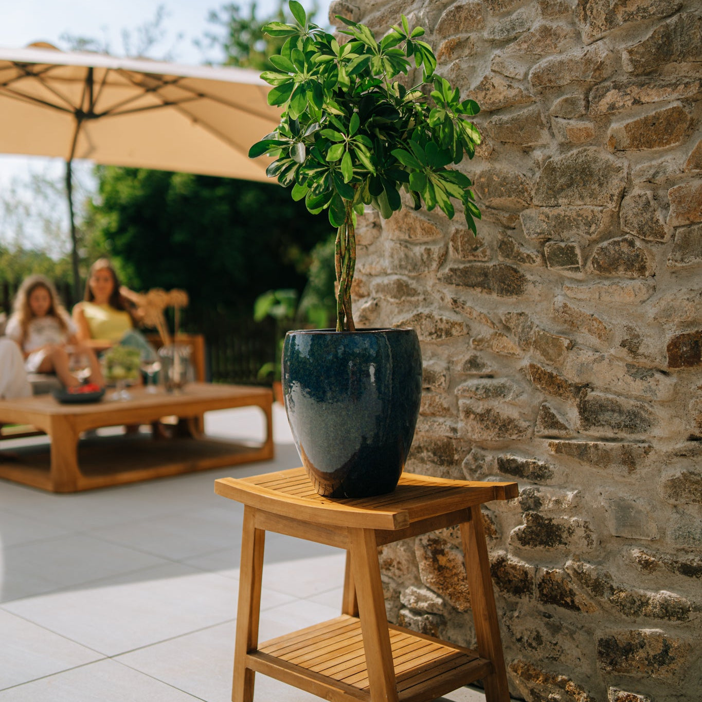 Doniczka ceramiczna LAFONTAINE - Morski błękit