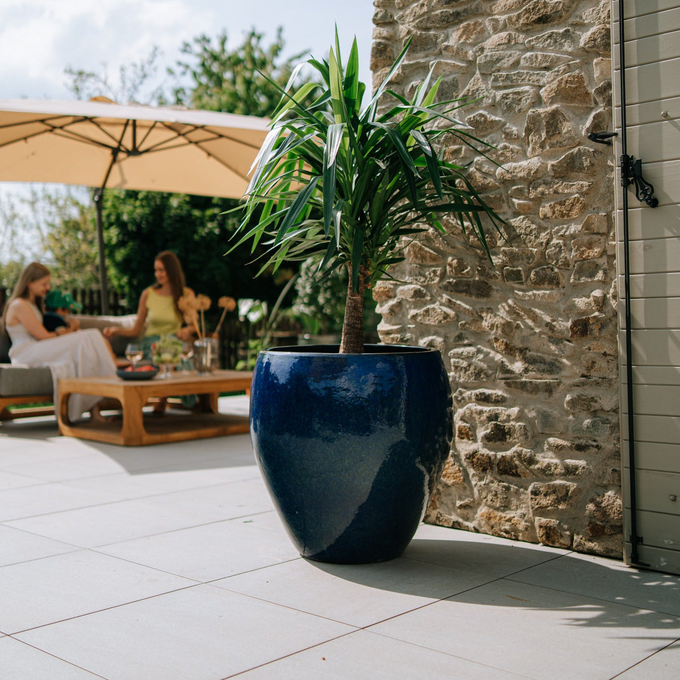 Doniczka ceramiczna LAFONTAINE - Morski błękit