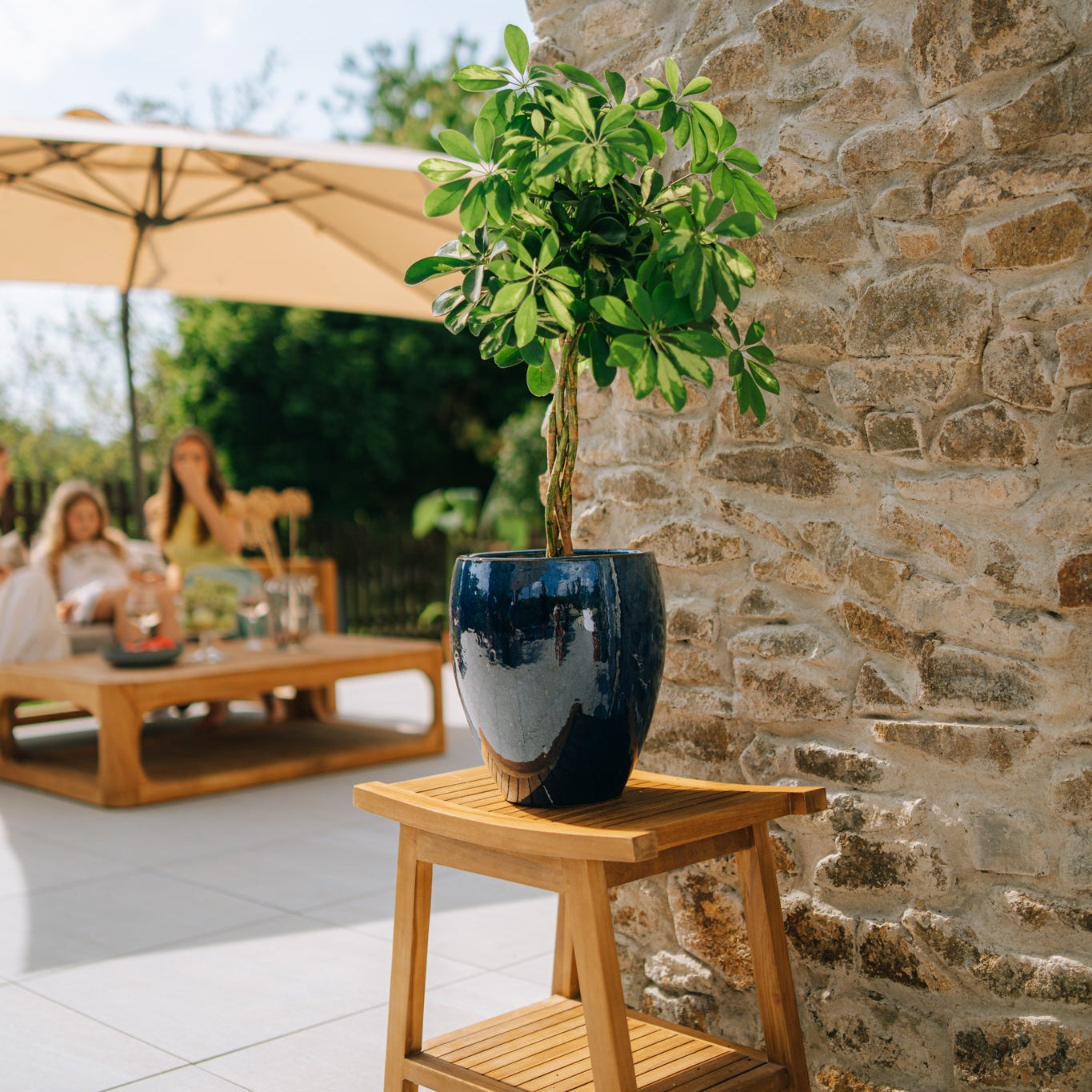 Doniczka ceramiczna LAFONTAINE - Morski błękit