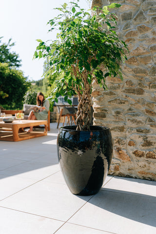 Doniczka ceramiczna Posejdon - Czarna