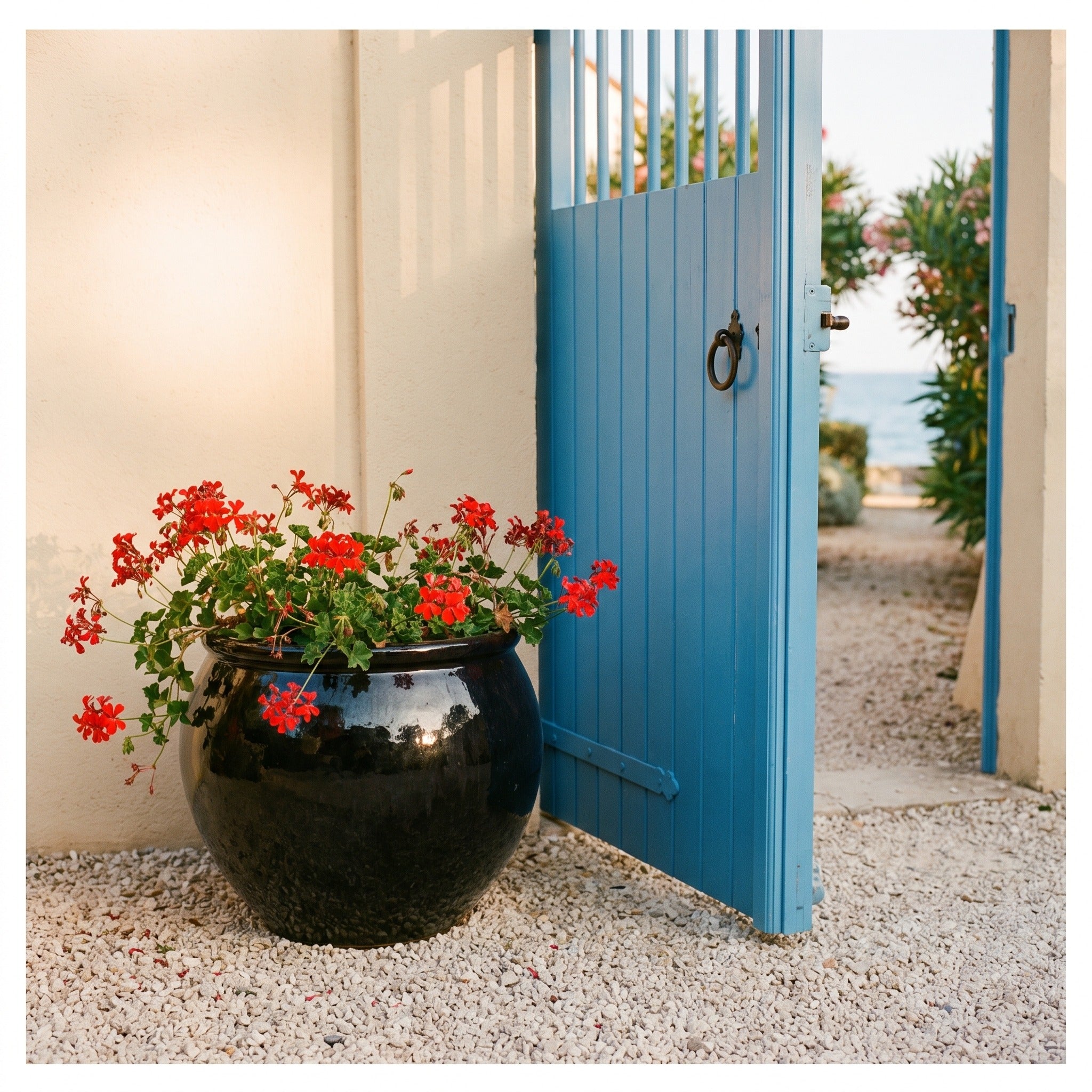 Provencelia LUTECE – glazed ceramic outdoor planter, Black, XL 53 × 43 cm