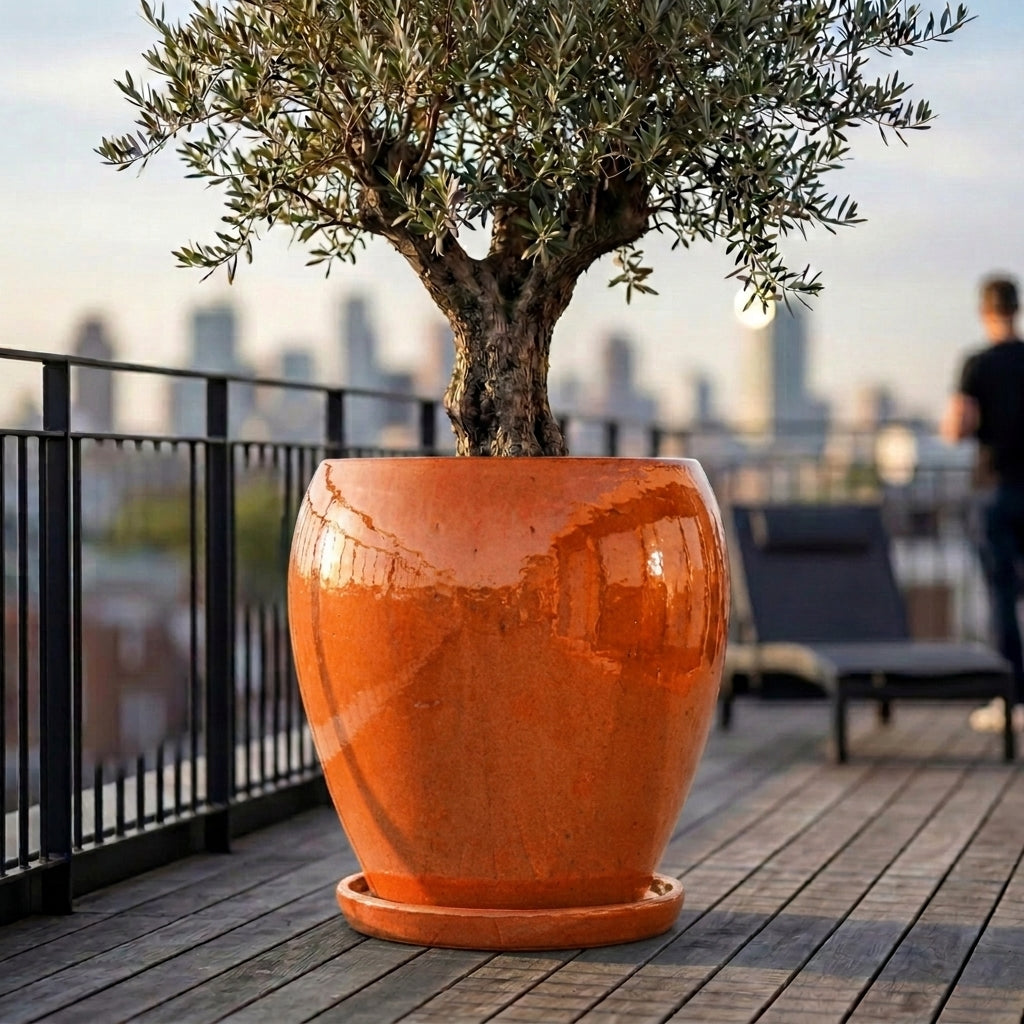 Podstawka ceramiczna Staroróżowa pod donicę – mrozoodporna