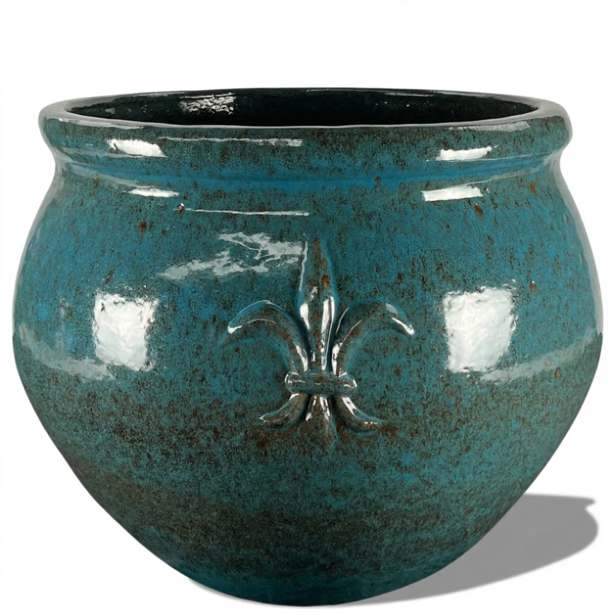 Keramický květináč Clovis - Ocelově modrá