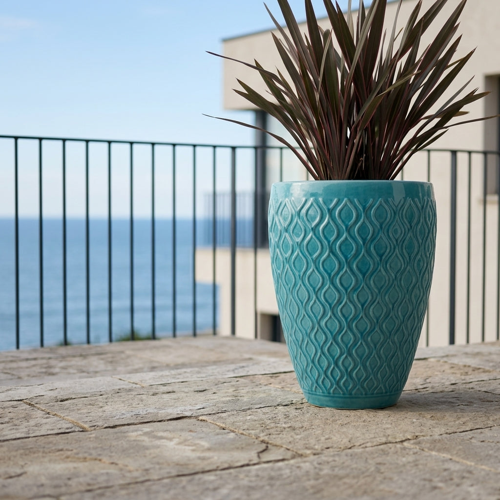 Keramicky květináč Phenix - Tyrkysový