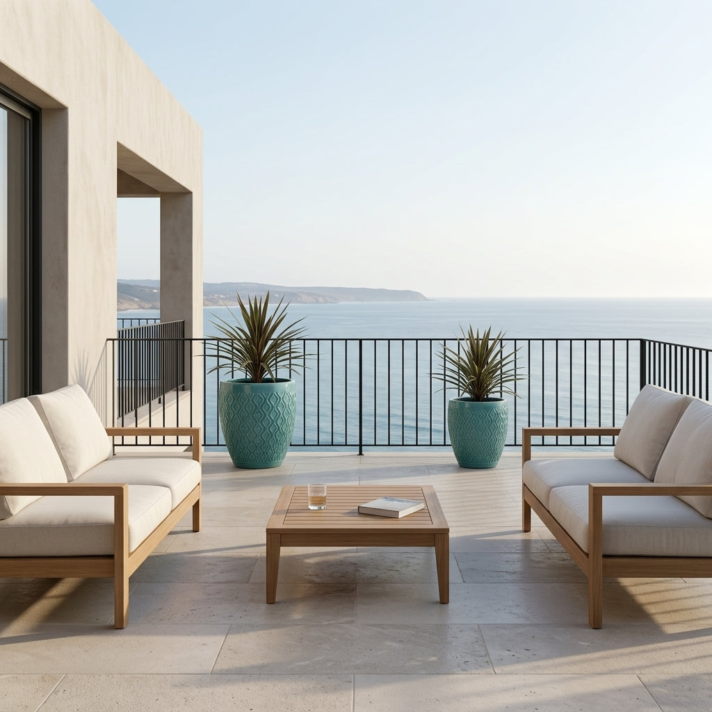 Keramicky květináč Phenix - Tyrkysový