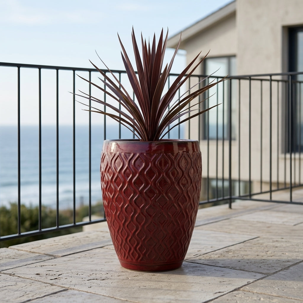 Keramicky květináč Phenix - Císařská červená