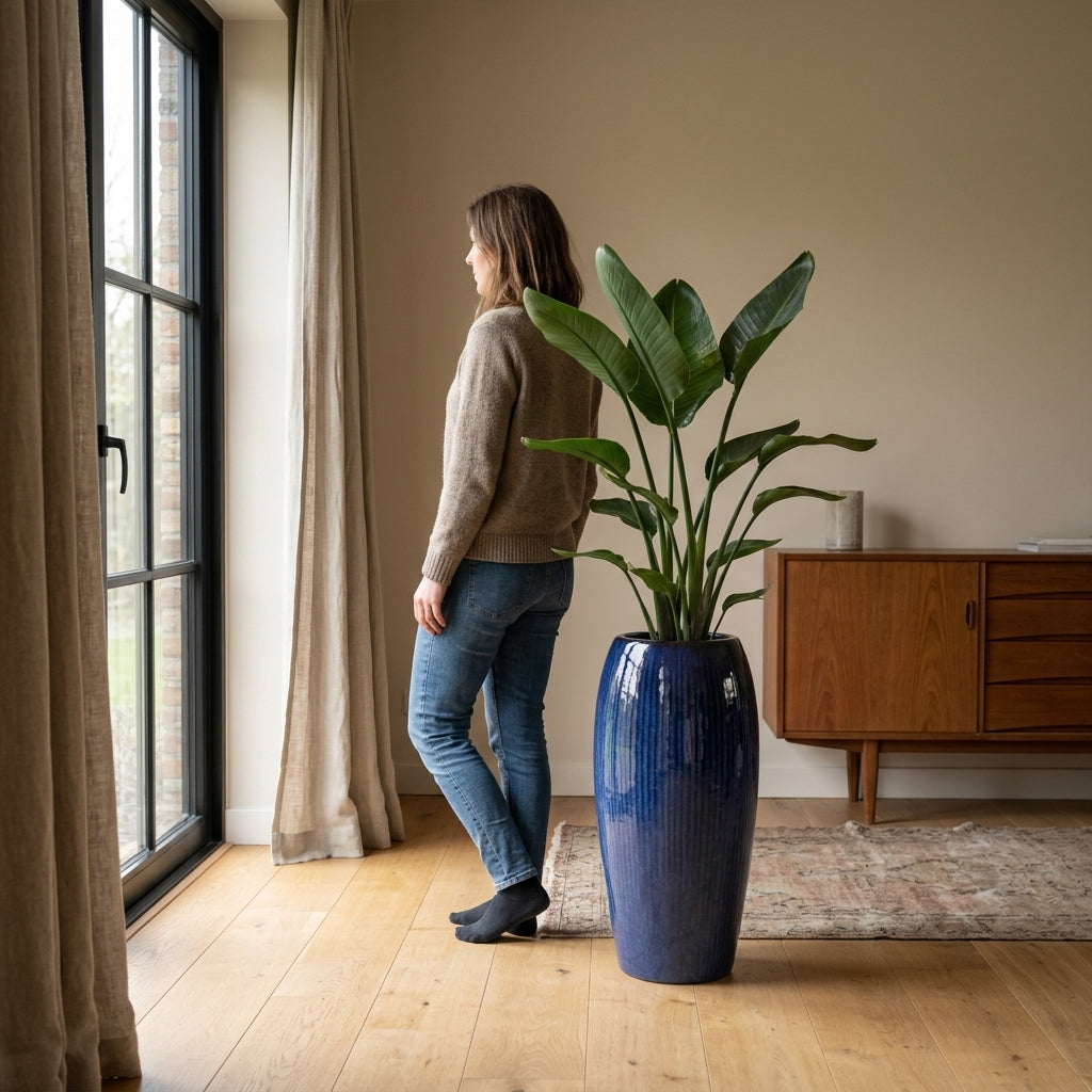 Keramický květináč Milano - Tmavě modrá