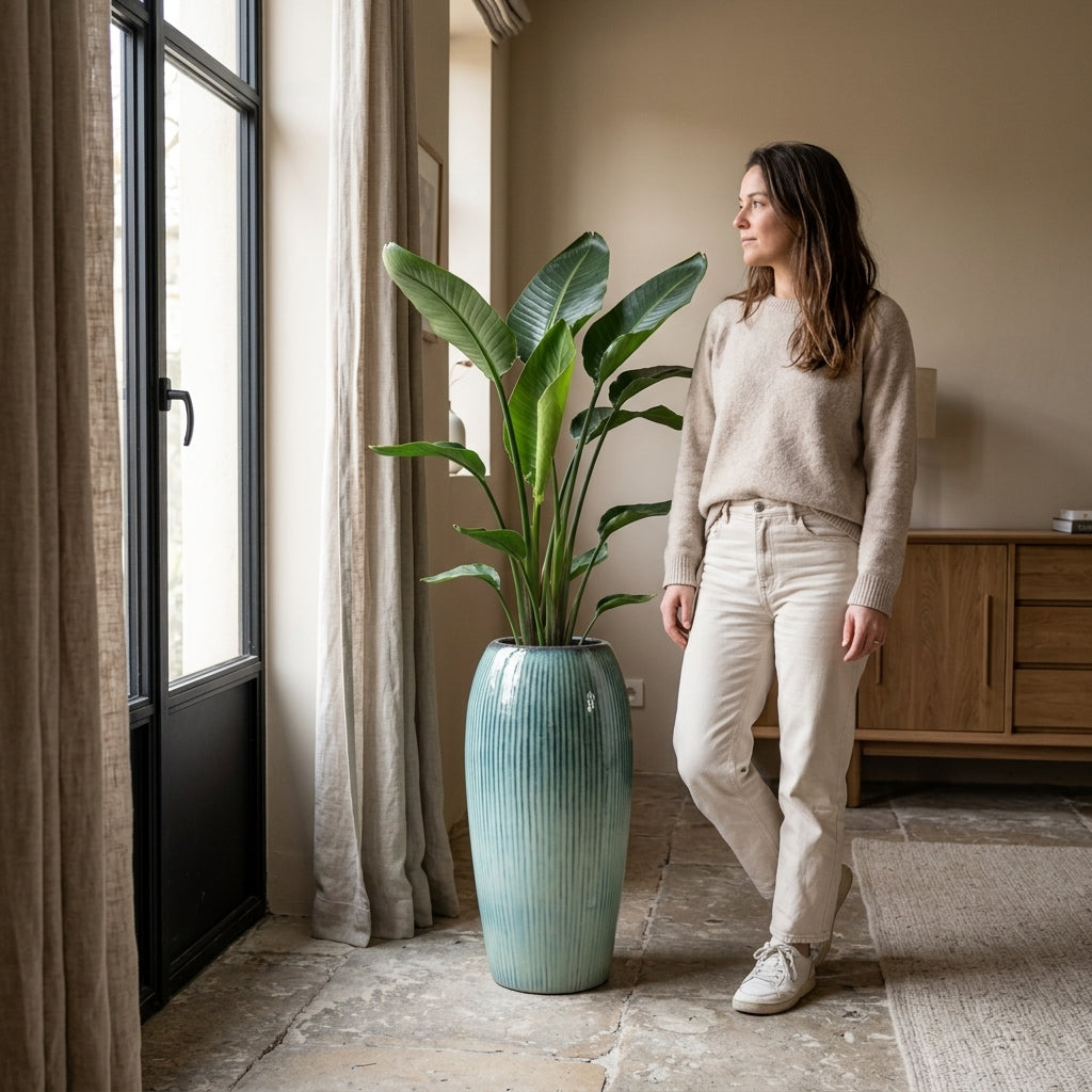 Keramický květináč Milano - Světle modrá