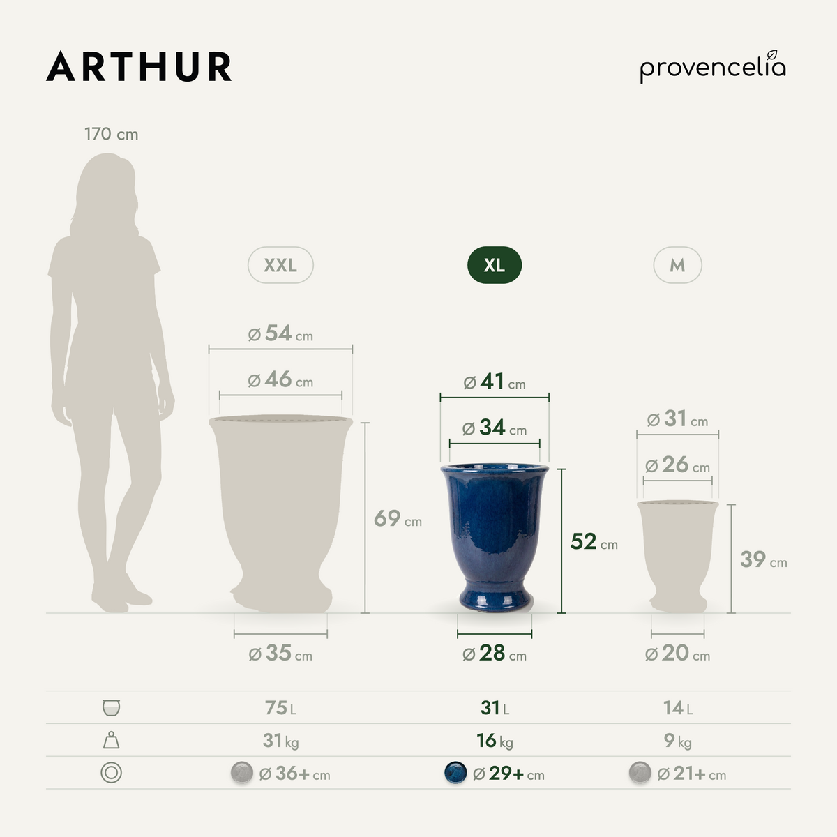 ARTHUR XL – wymiary
