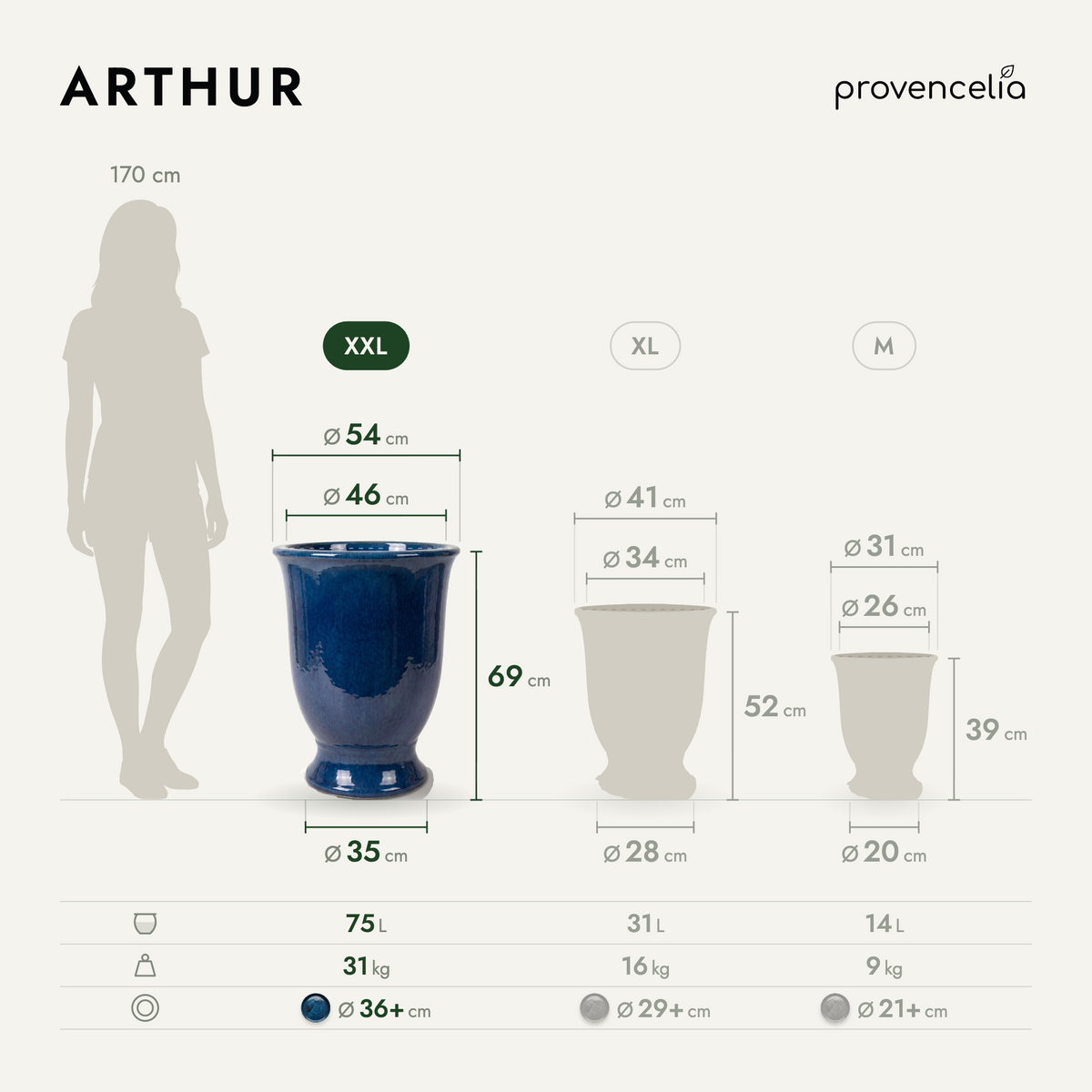 ARTHUR XXL – wymiary