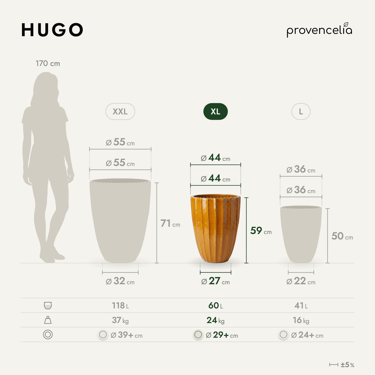 HUGO XL – wymiary