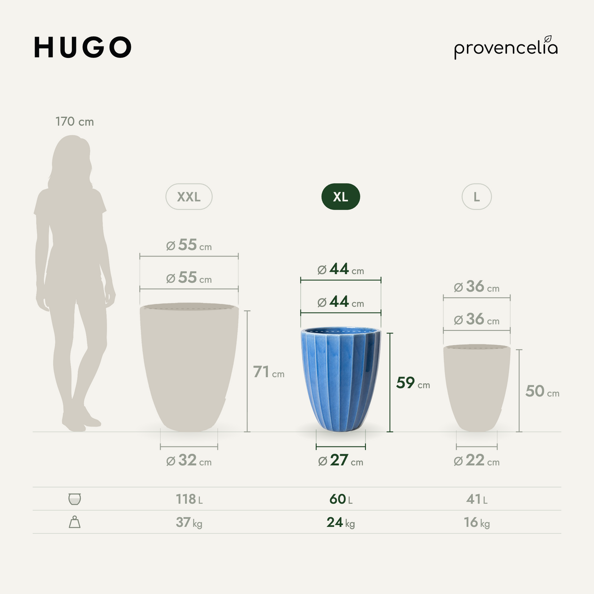 HUGO XL – wymiary