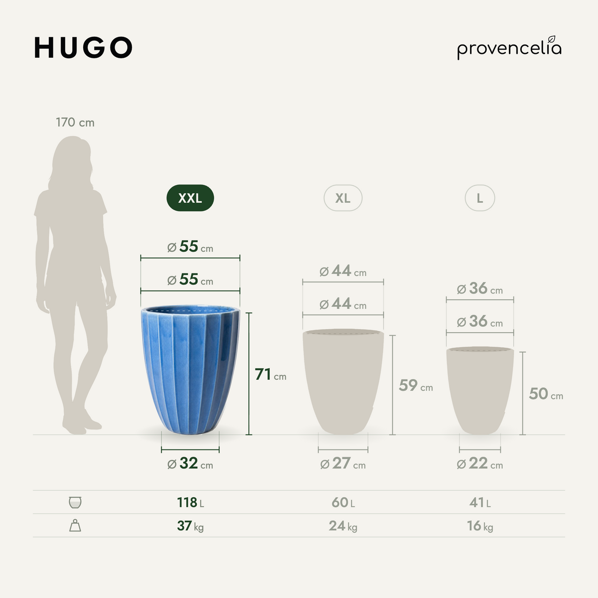 HUGO XXL – wymiary