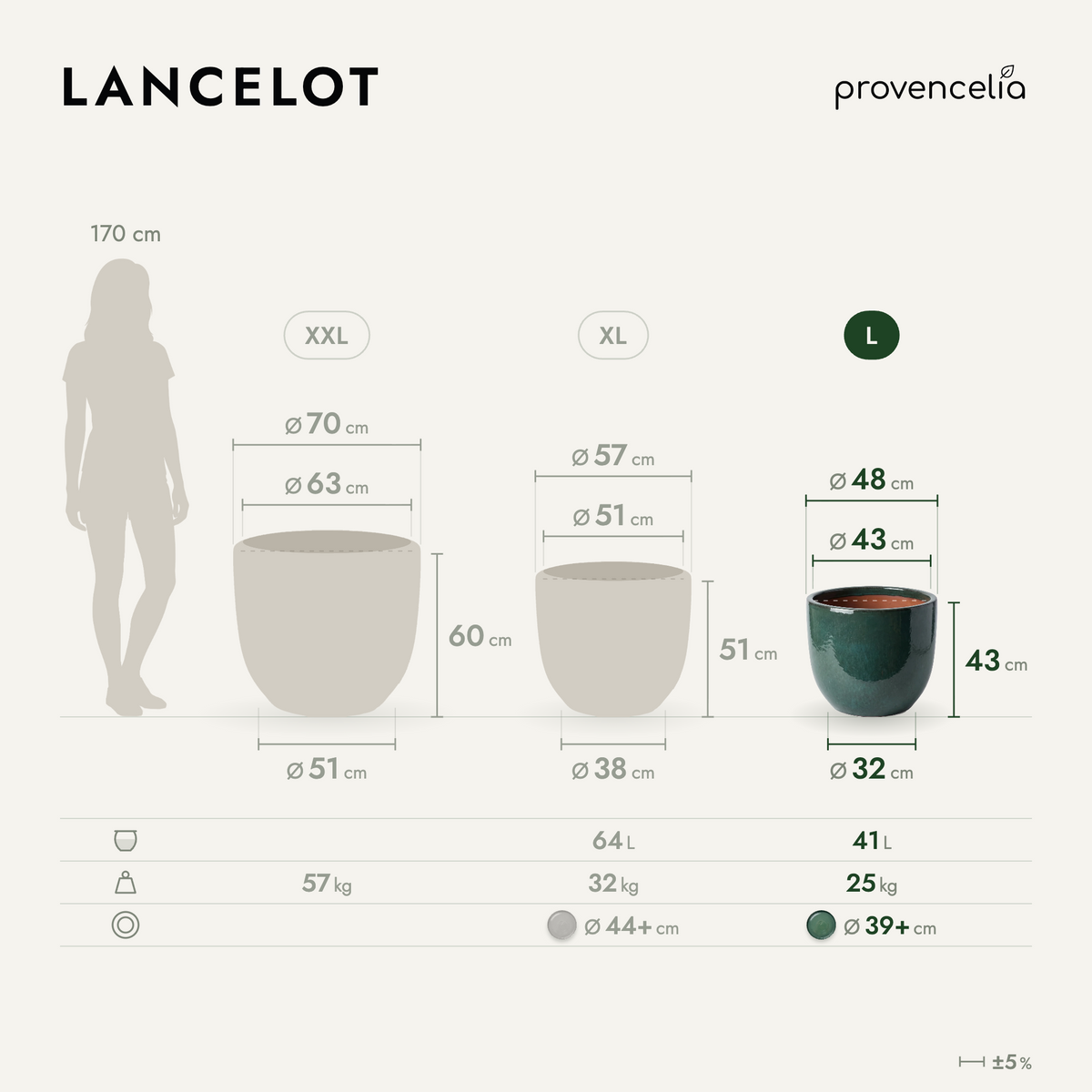 LANCELOT L – wymiary