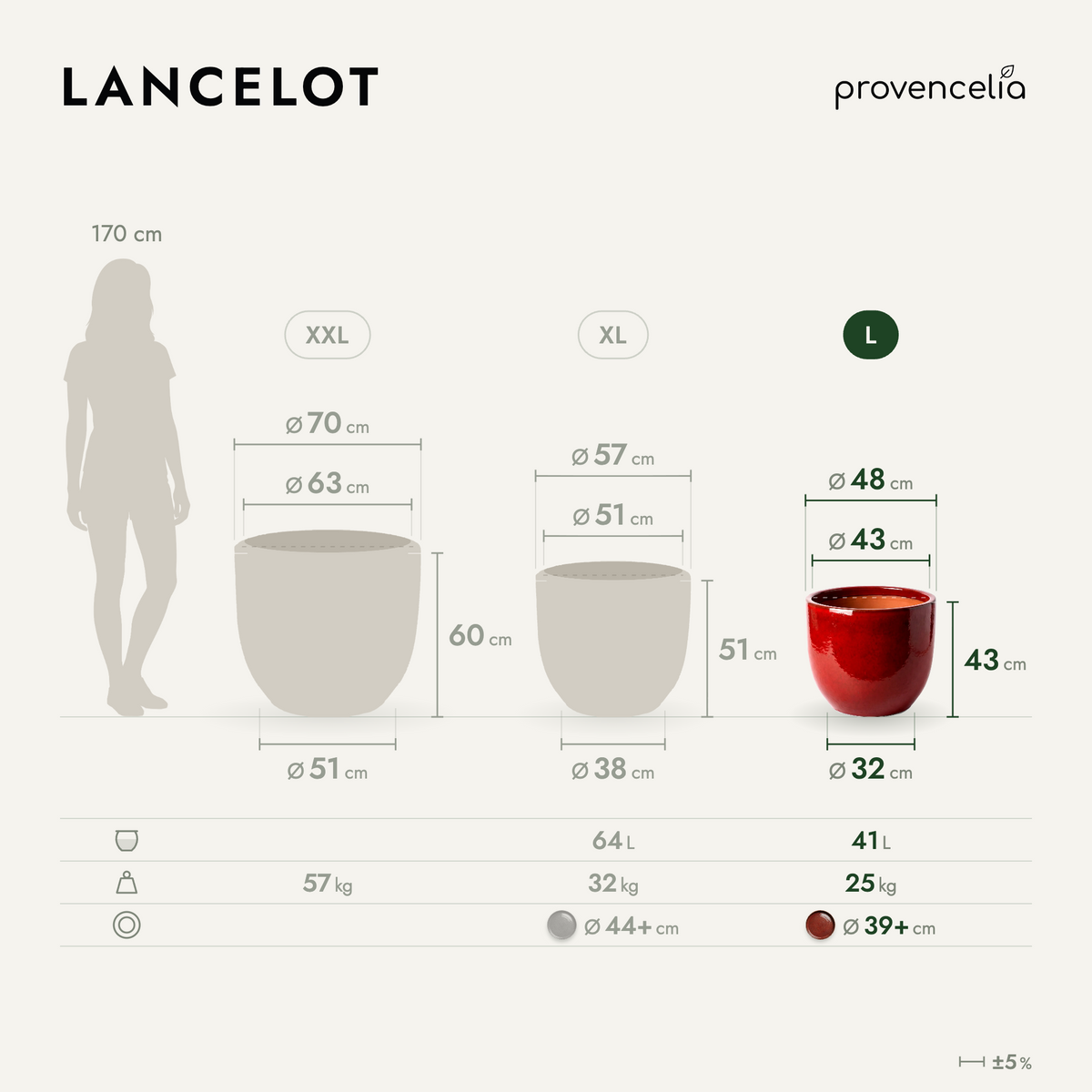 LANCELOT L – wymiary