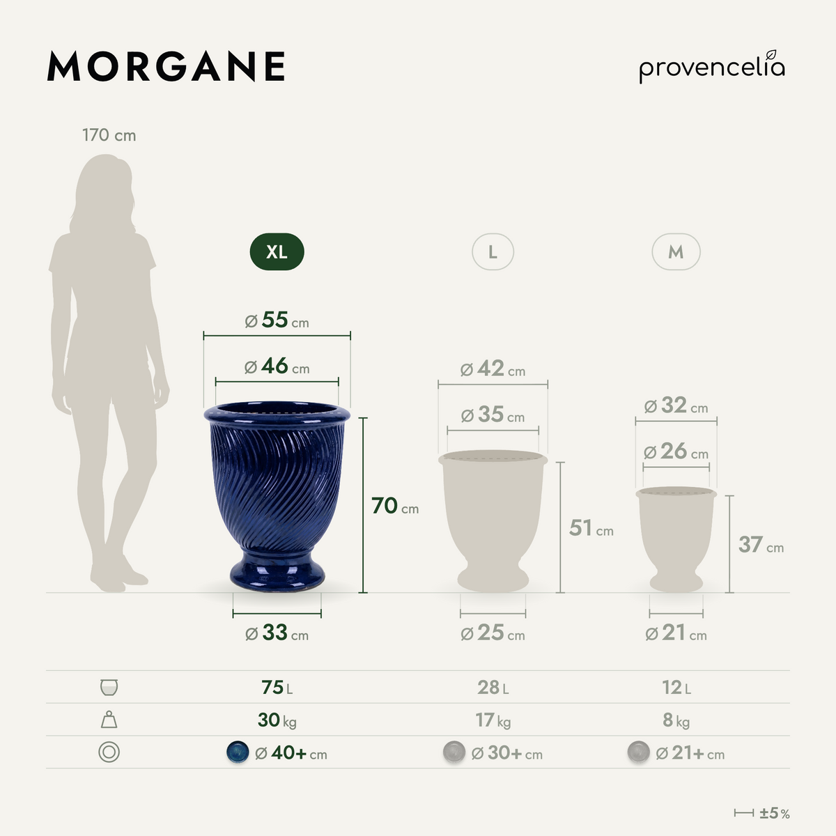 MORGANE XL – wymiary